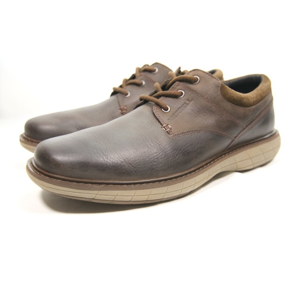 Merrell World Vue Lace-Up Shoes Men's 10.5 M Dark Brown Leather Oxford J94353